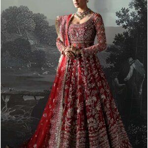 Afrozeh “Bride Edit” Red Formal Outfit – Luxe Designer Wear